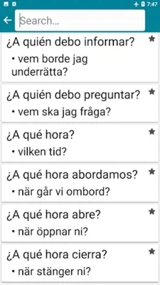 Swedish - Spanish android App screenshot 4