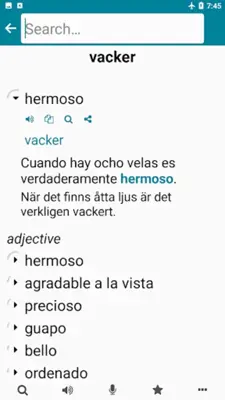 Swedish - Spanish android App screenshot 6